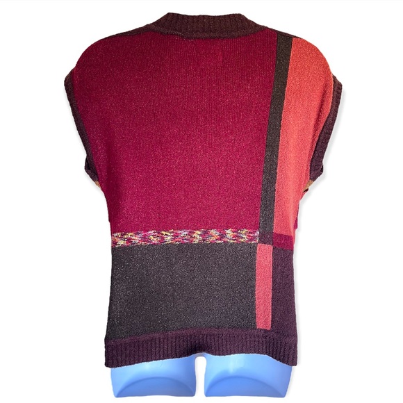 Vintage Woven Single Button Open Cardigan Sweater Size Medium - Picture 6 of 9